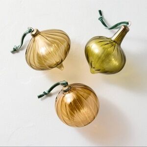 New 3pk Assorted Colored Glass Ornament Set - Hearth & Hand™ with Magnolia